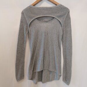 Allison Joy Mesh Knit Shrug Keyhole Sweater